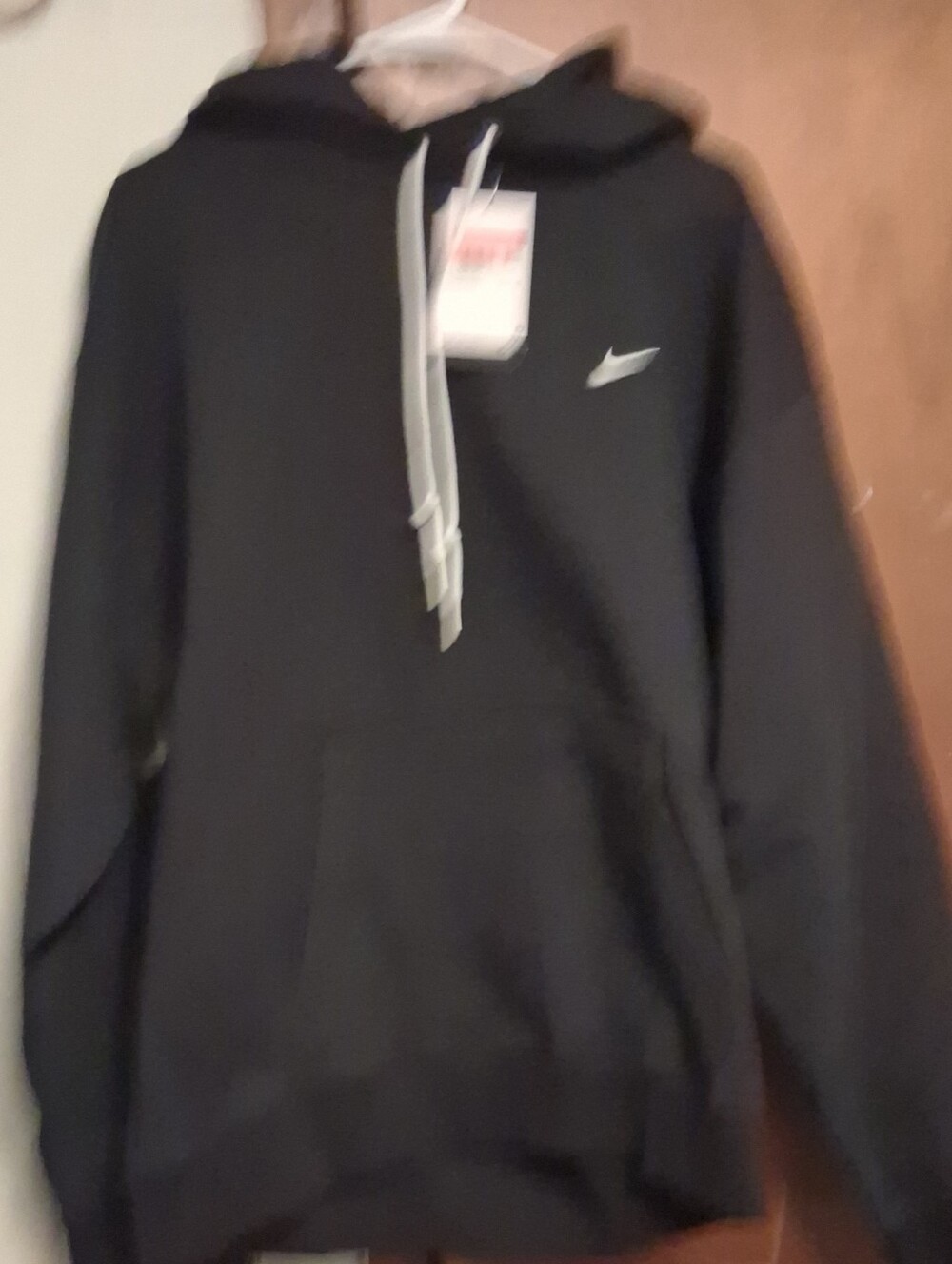 Nike Black Pullover Hoodie with White Swoosh